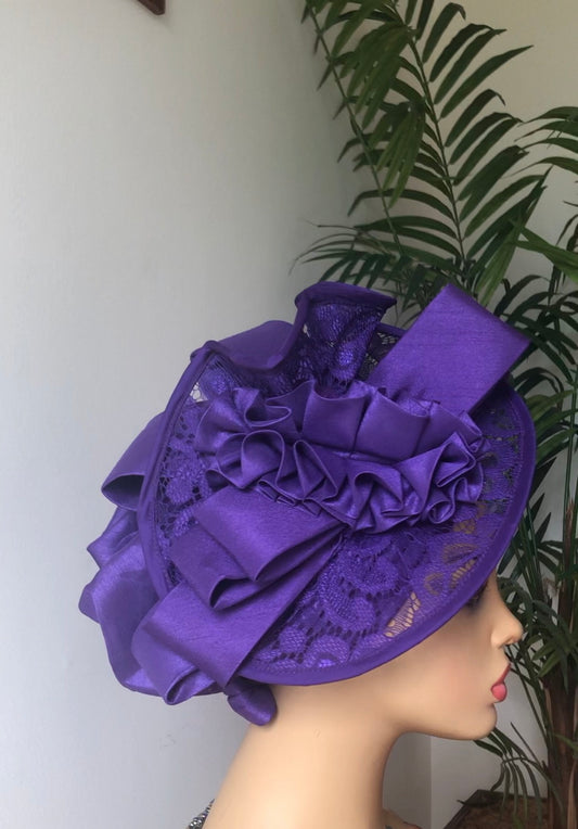 Ada purple Fascinator Turban