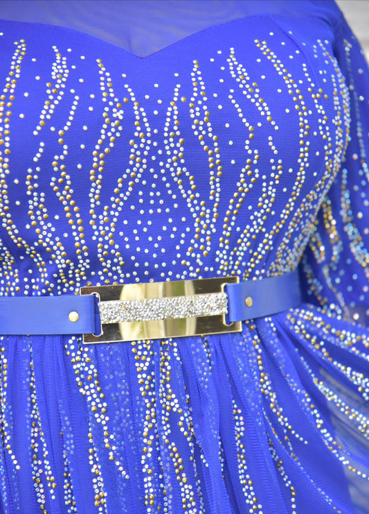 Kim Blue chiffon Dress / Evening Dress / Prom Dress