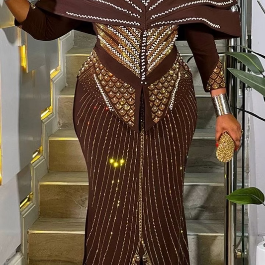 Chiamaka Cape Sequin Dress.