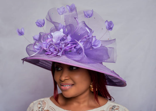 Big Lavender Rose Hat