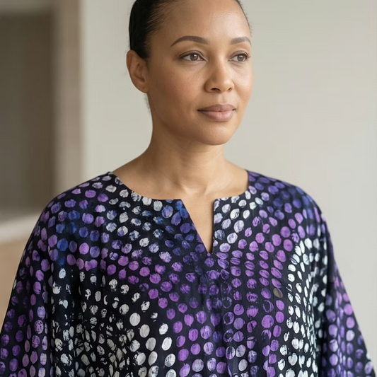 African Aso Oke with Adire Pattern, Trending Classy Boubou