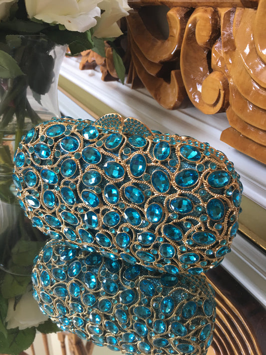 Turquoise Vine clutch