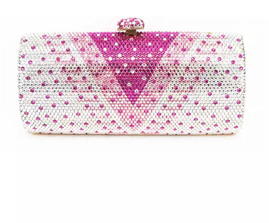 Pinkie Gradient Crystal Clutch