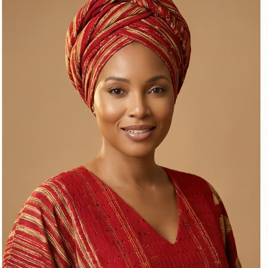 African Adire Boubou , Unique Crafted Kaftan with Aso Ok Design