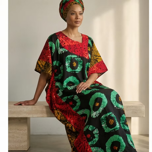 Luxury Ankara African Boubou , Silk Colth Trending Kaftan