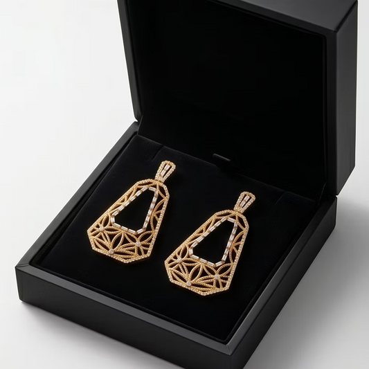 Gold CZ Designer Earrings
