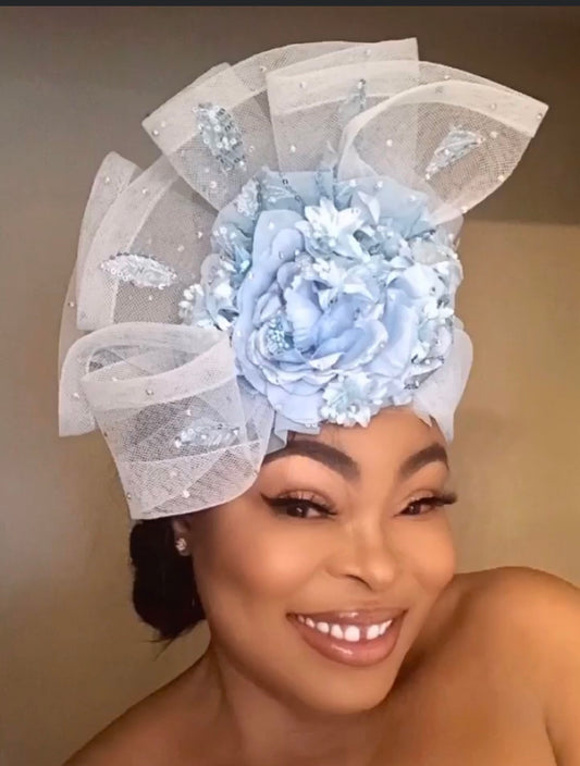 Elegant Sky Blue Fascinator