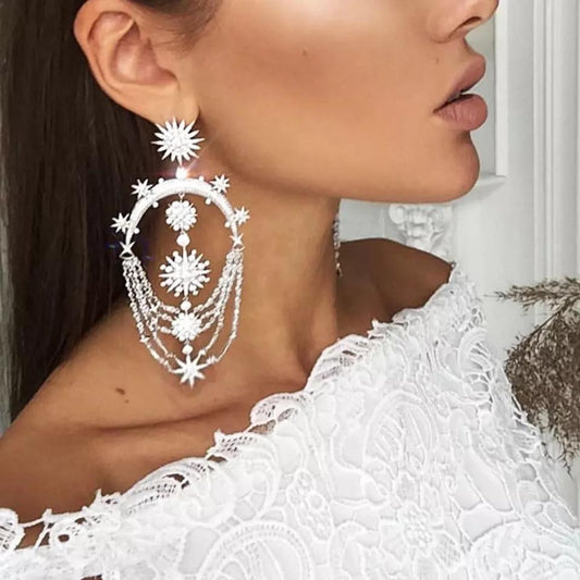 Trending Silver Stars Chandelier Earring