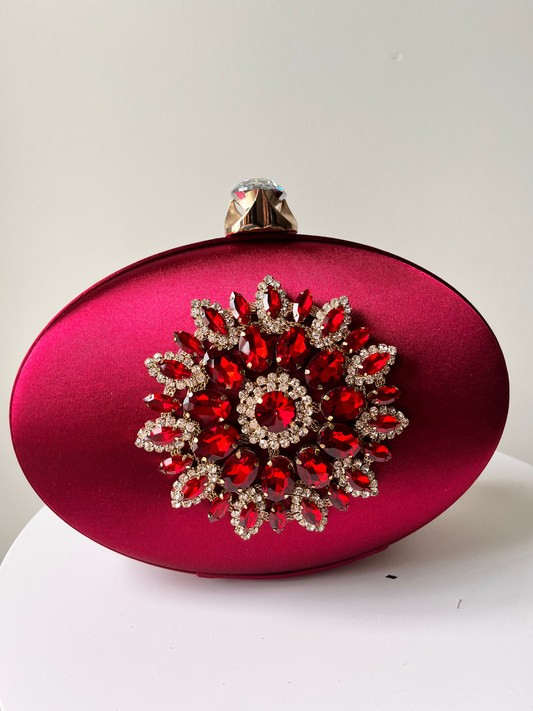 Peacock Diamante evening purse