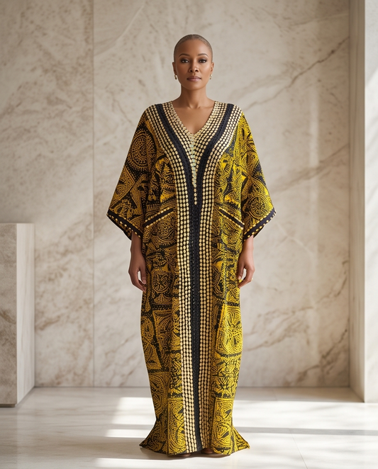 Stylish Sequins Ankara kaftan