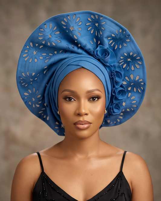 New Bride Ready Made Auto Gele, African Rich Auntie Aso Oke Auto Gele.