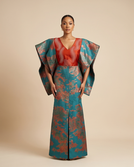 Elegant Rich Boubou Dress Classy Women Damas Boubou Kaftan.