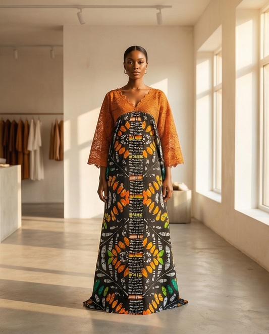 Ladies Evening Ankara Dress Lace Ankara Maxi Outfits