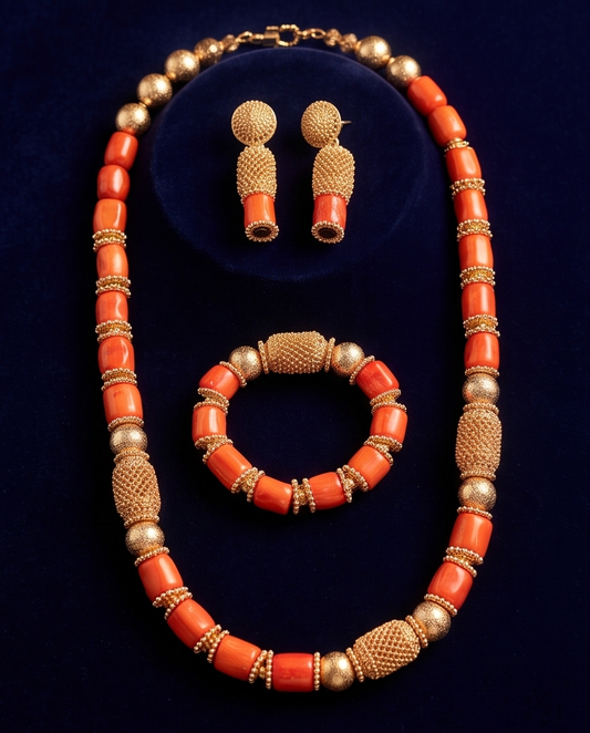 Royal Authentic Coral Bead Necklace Sets