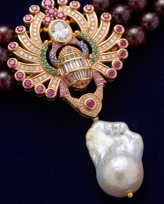 Three Layer Beaded Neacklace Unique pearl and Bead Necklace