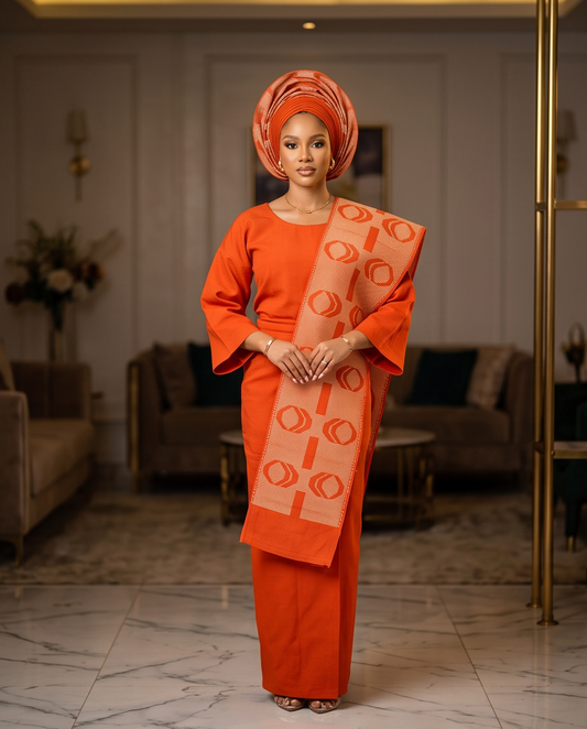 Aso Oke Bundles For Wedding , High Quality Auto Gele Aso Oke Material.