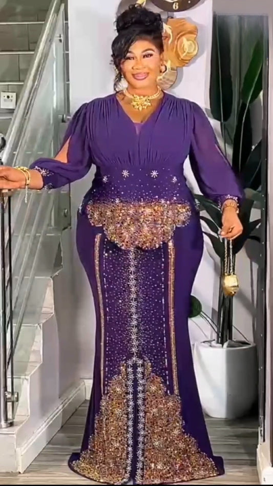 Beautiful Gorgeous purple Floor Length Plus - Size Evening Dress