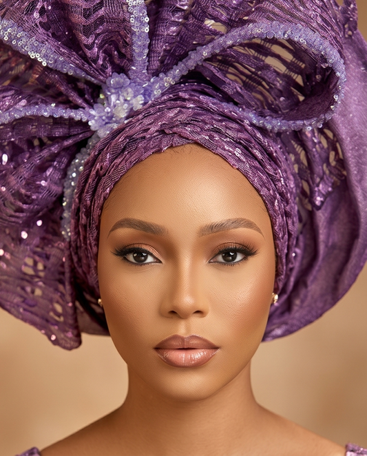 White Auto Gele , Bridal Auto gele , Wedding Auto Gele , Rich Auntie Auto Gele