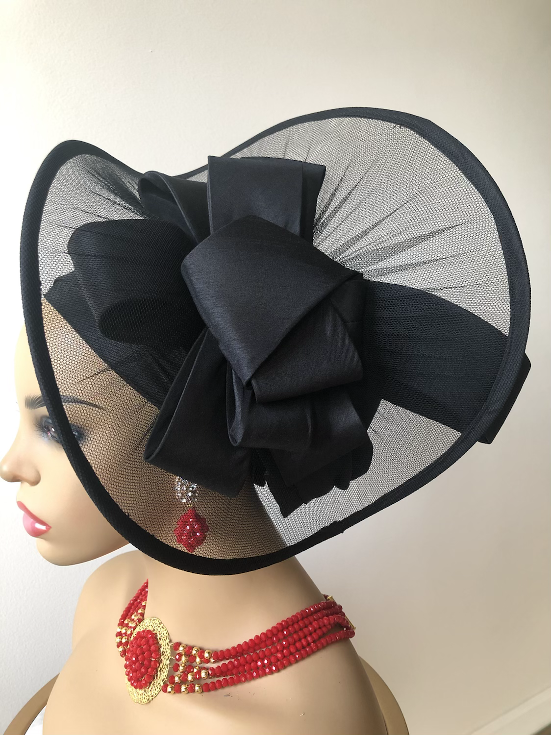 Black fascinator Turban / African Head tie