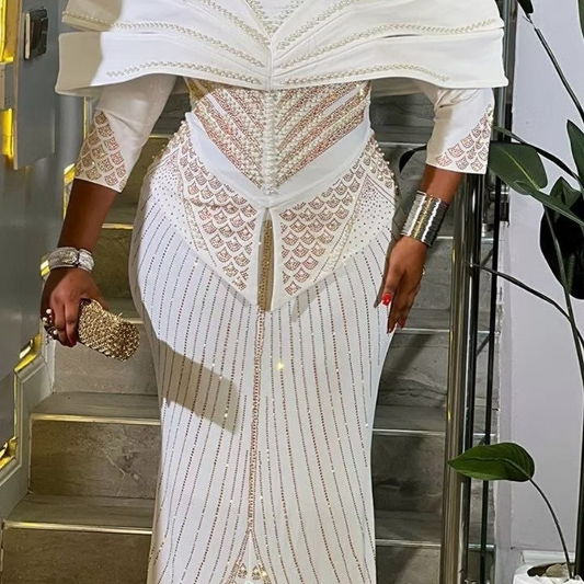 Chiamaka Cape Sequin Dress.