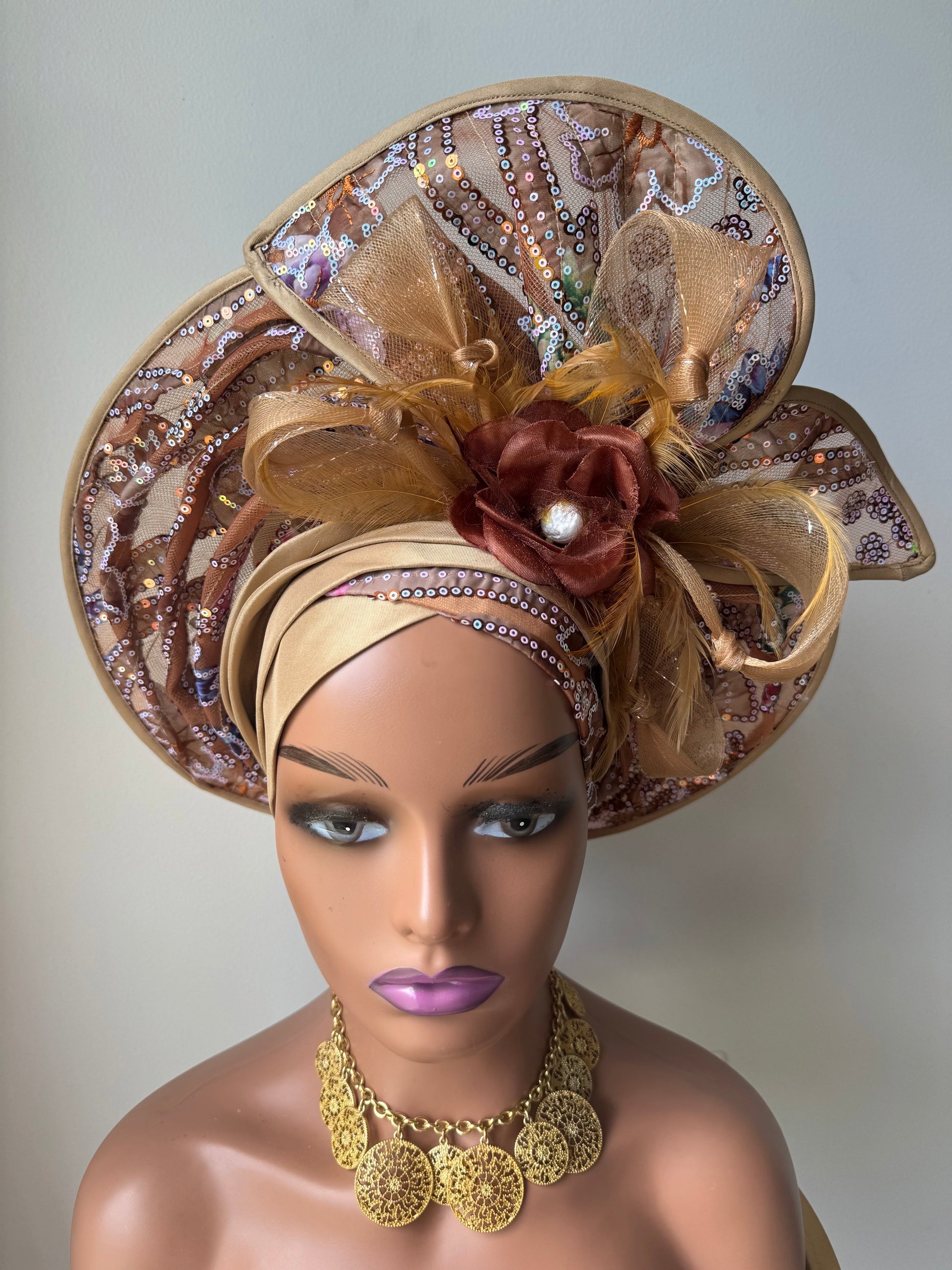 Nora Auto Gele / Ready made Gele / Bridal Auto Gele