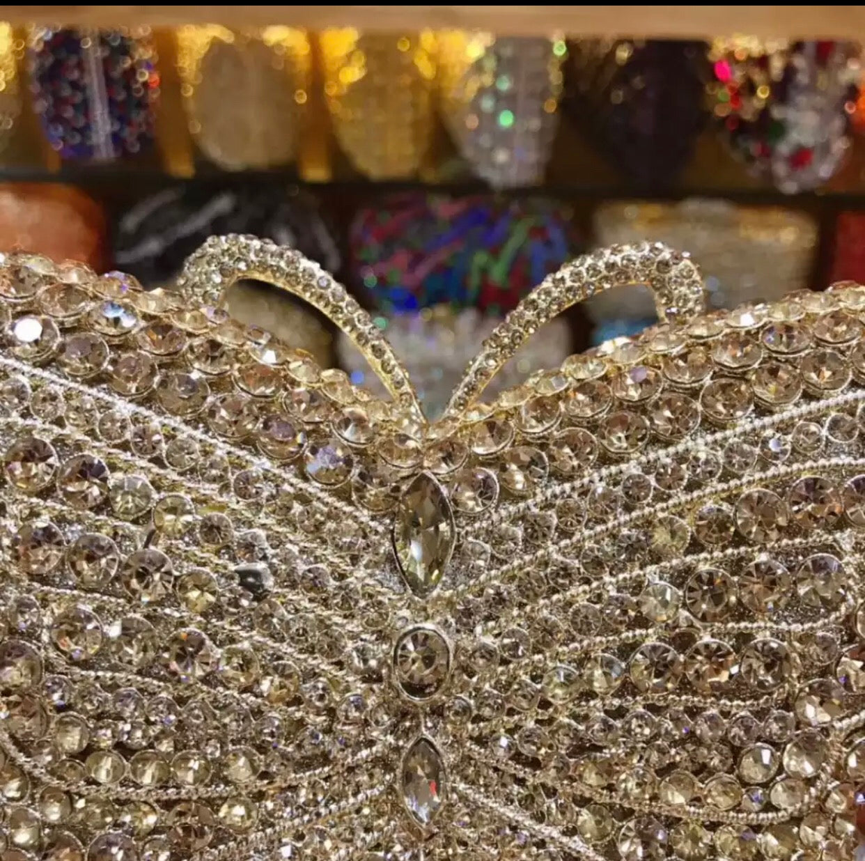Butterfly Gold Crystals purse