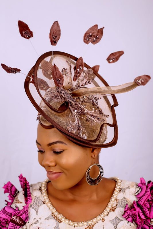 Brown Swirl Fascinator