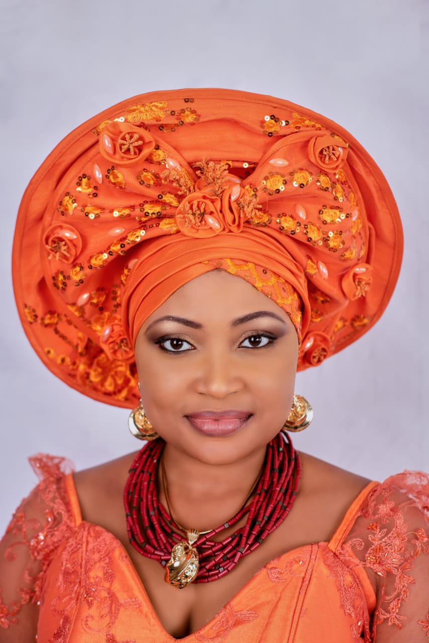 Orange Auto Gele African mama’s Headtie Ready made Gele Elegant Auto Gele
