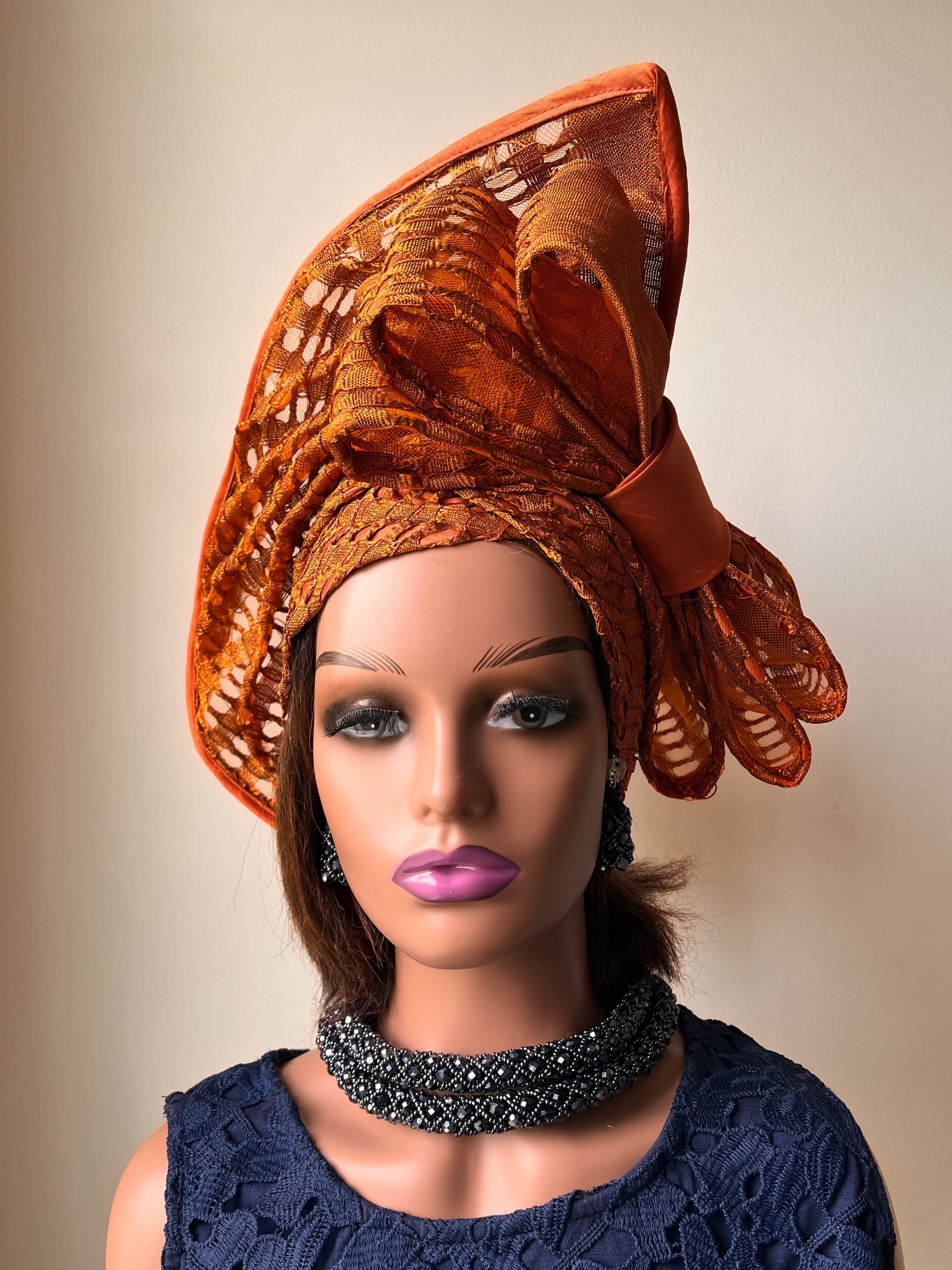 Auto Gele / Double Bow Net Gele/ Pre tie Net Asoke