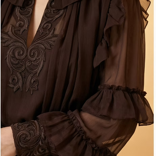 Luxury Modest Evening Dress, Classy Brown Silky Gown