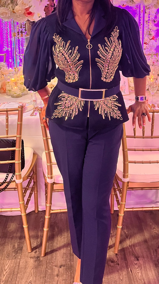 Cathy pant suit / Formal 2 pcs pant suit / Classy Women pants suite