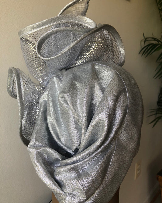 Silver Fascinator Turban