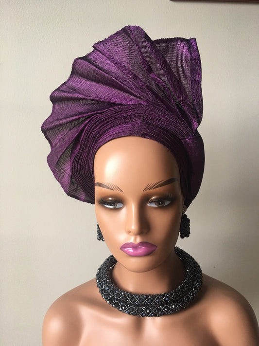 African Auto Gele Asoke / Pre - tie Gele /
