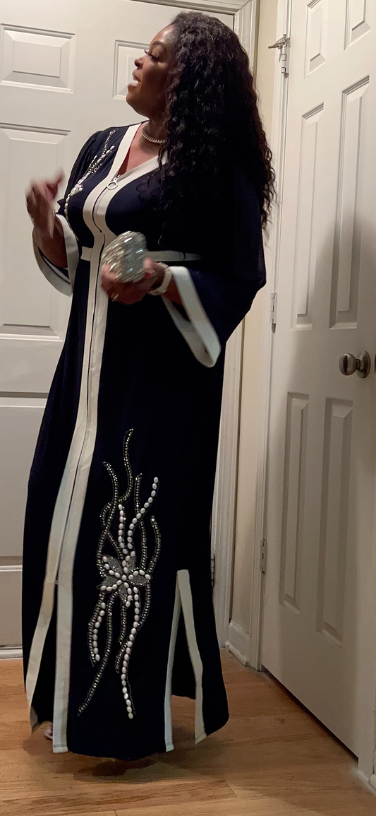 Maxi Dress Chiffon and spandex Beaded Dress Party Dress Church Dress 