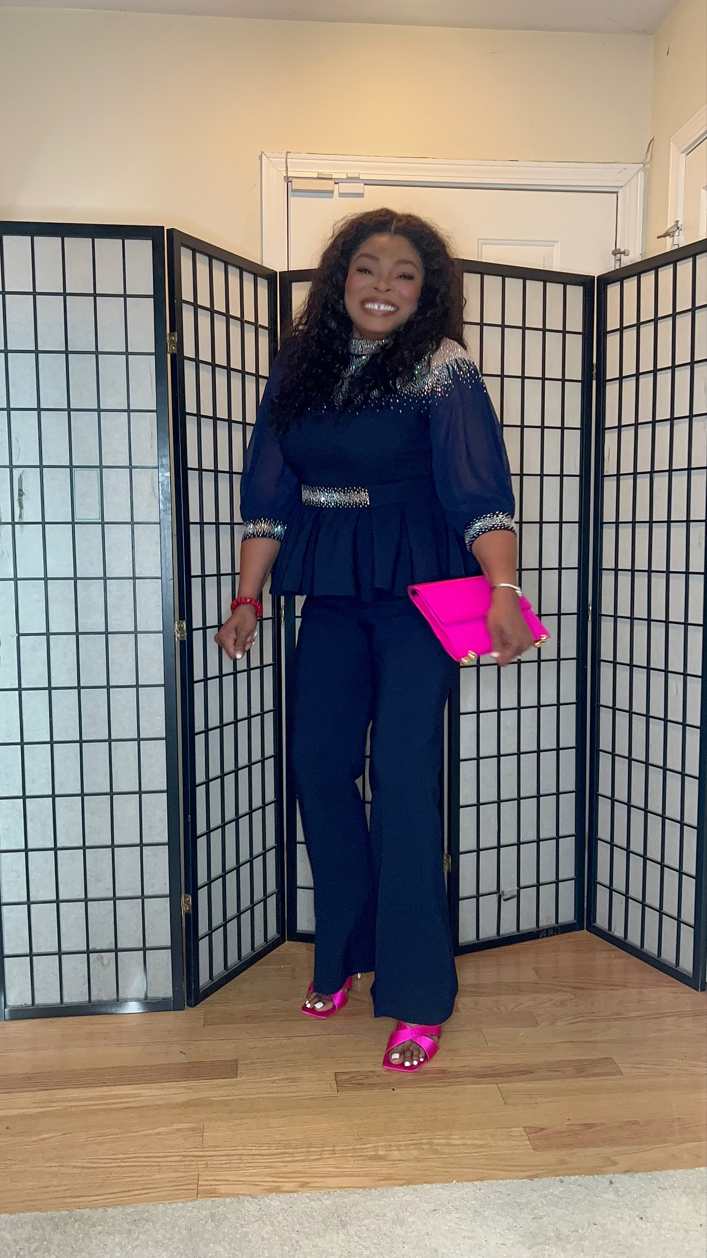 Alice Stones Pant suit  /  Navy blue Party  Pant suit