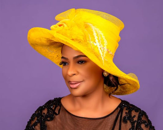 Big  Yellow Wedding  Hat