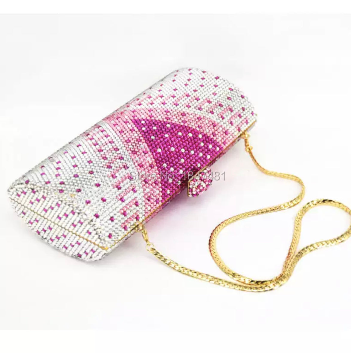 Pinkie Gradient Crystal Clutch