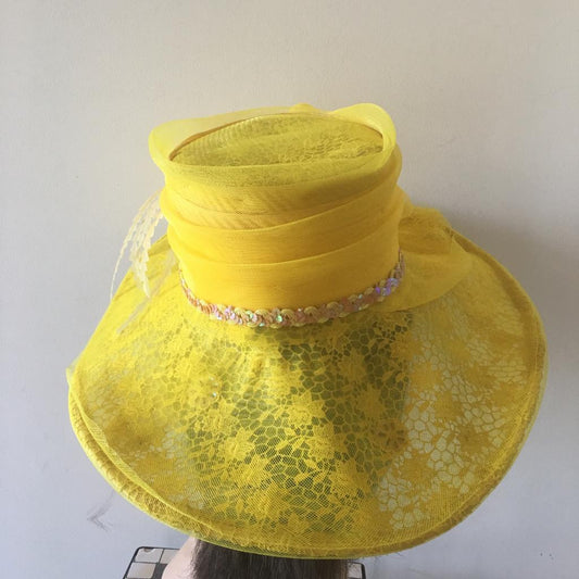 Big  Yellow Wedding  Hat