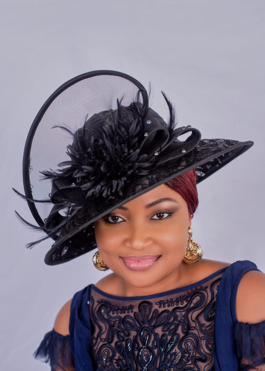 Black Fascinator Hat, Wedding Hat, Royal Wedding Hat