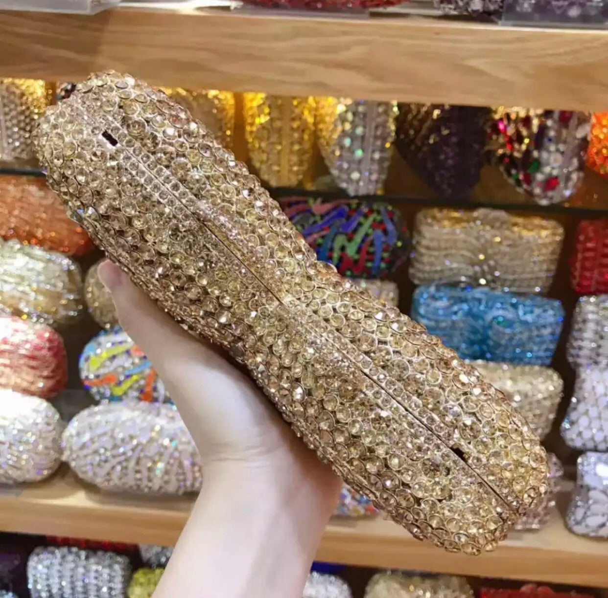 Butterfly Gold Crystals purse