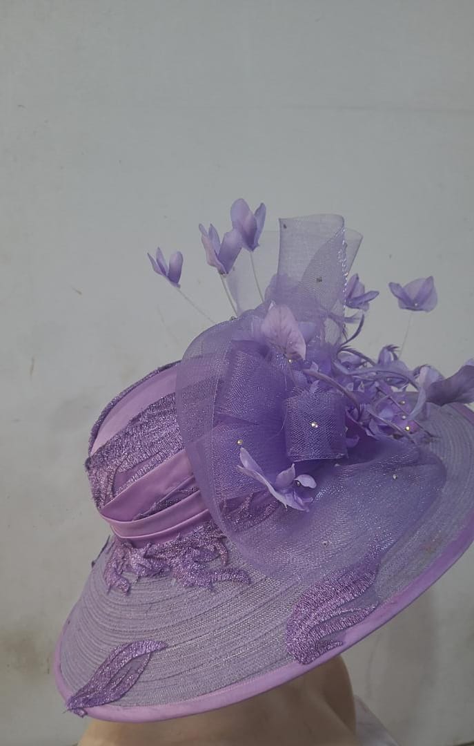 Big Lavender Rose Hat