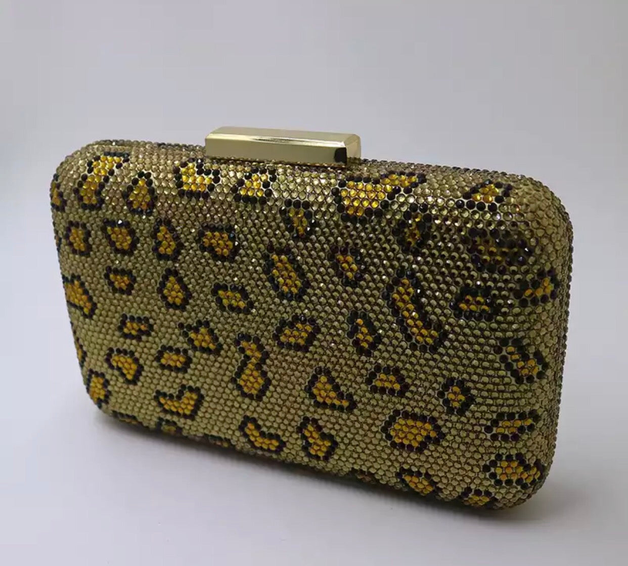 Embellished Leopard  Crystal Clutch.
