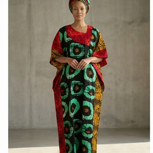 Luxury Ankara African Boubou , Silk Colth Trending Kaftan