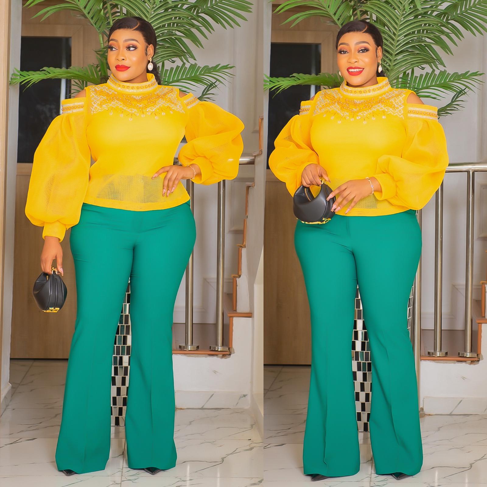 Classy Yellow top / party top / Wedding top / Elegant blouse 