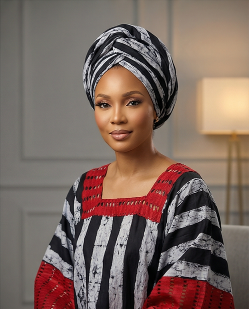 Elegant Adire Aso Oke Kaftan , Rich Mummy Adire Kaftan