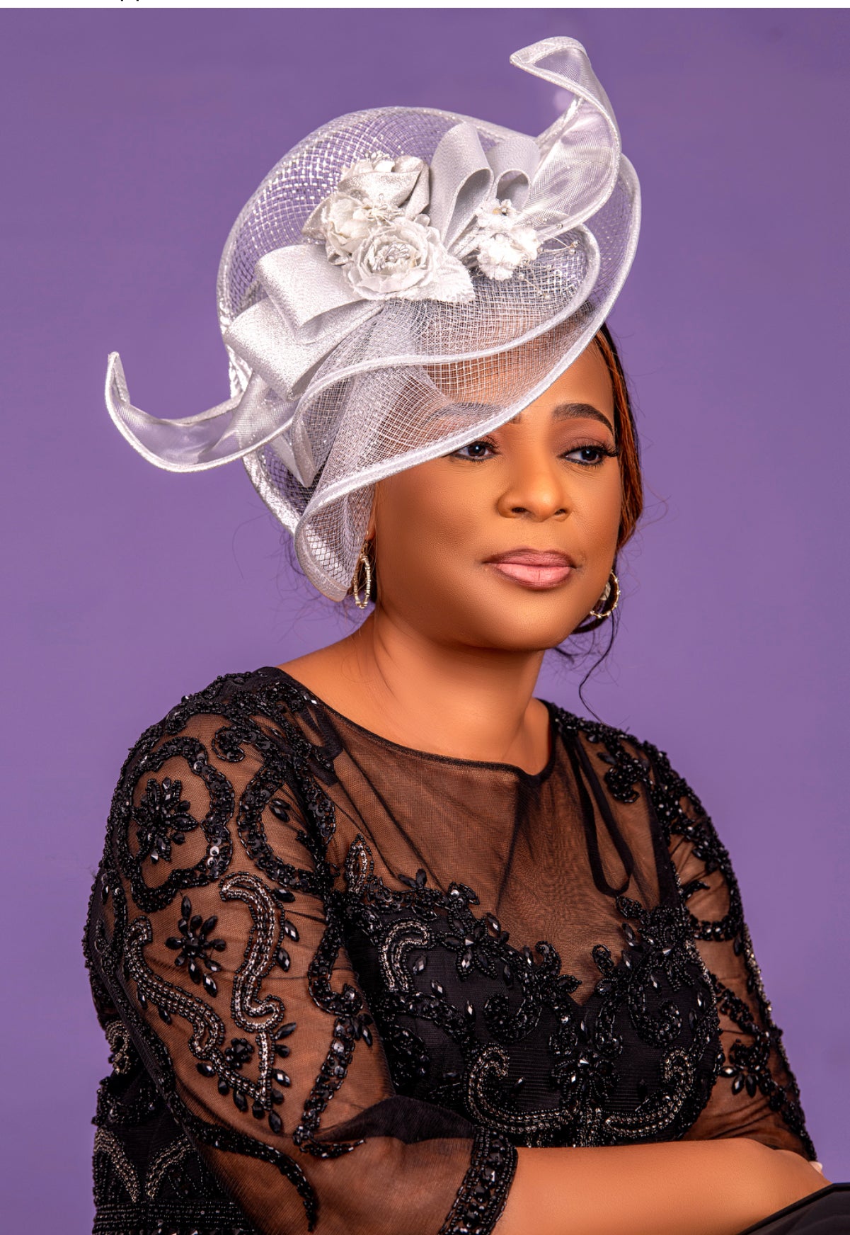 Shimmering Silver Fascinator