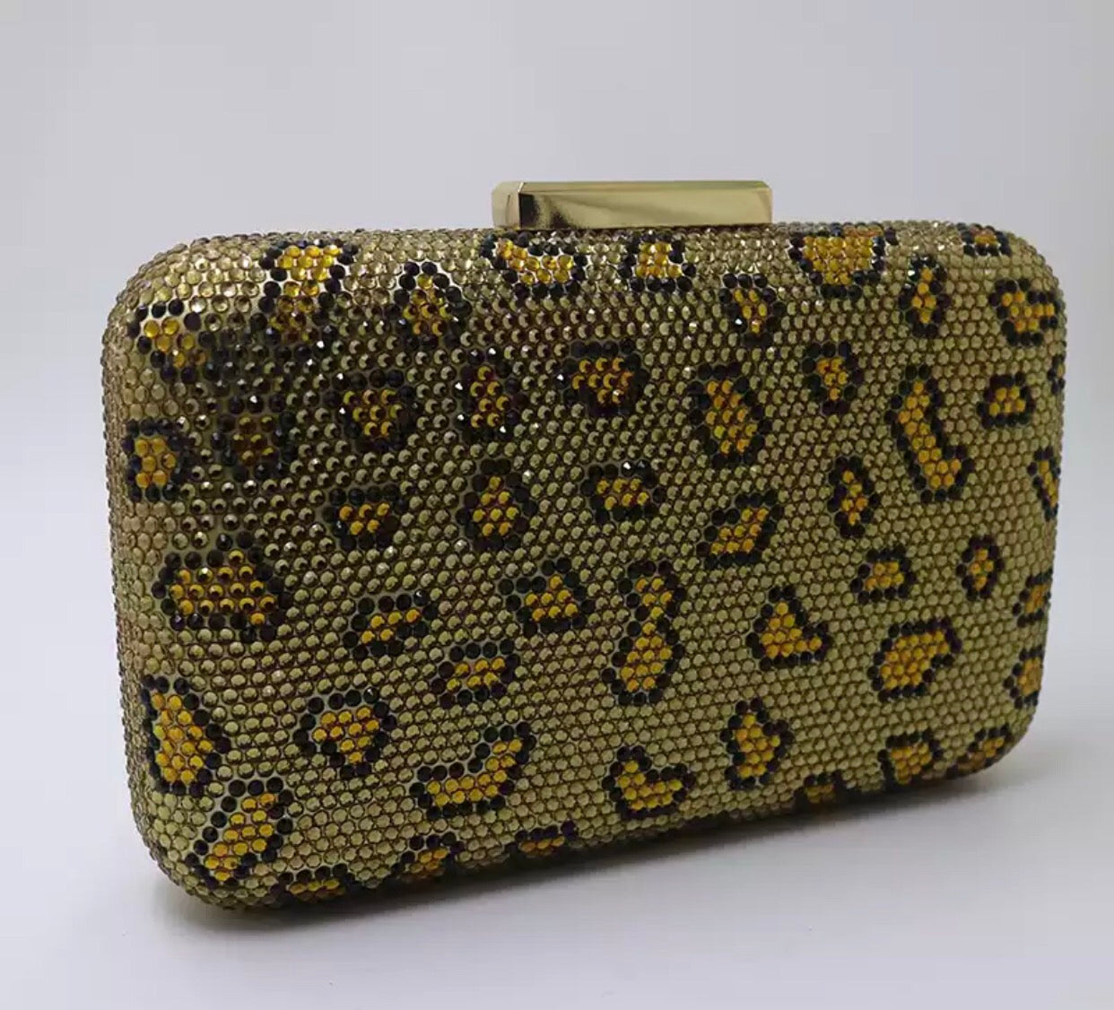 Embellished Leopard  Crystal Clutch.