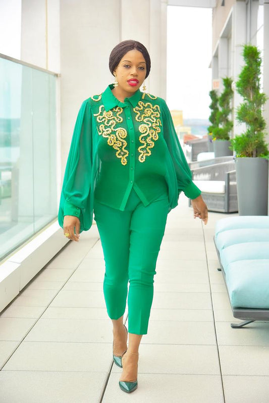 Embroidered Evening Pantsuit  Party pantsuit Wedding Pantsuit