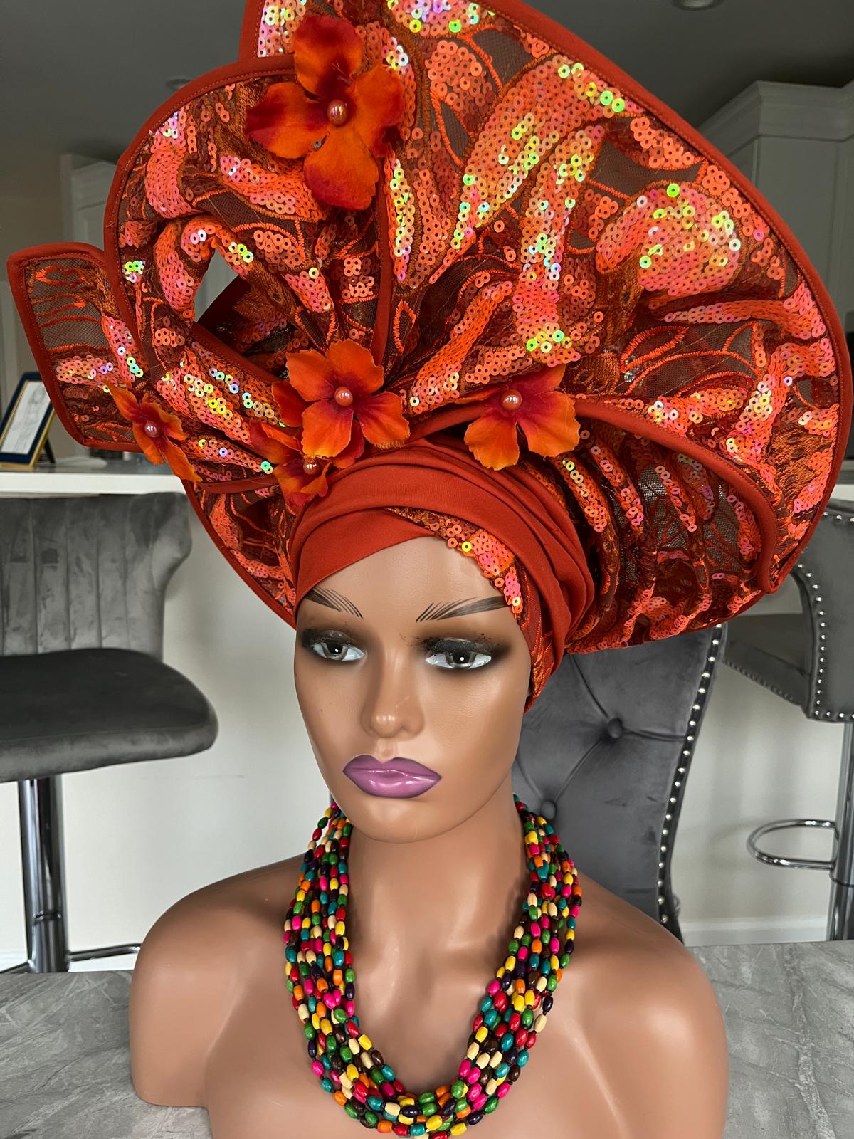 Beautiful Ready made Gele / Bridal Auto Gele