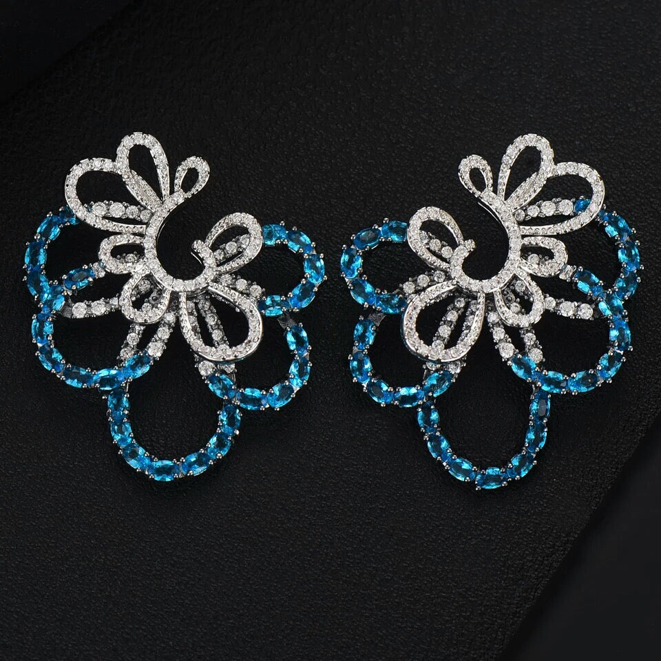 Big Classy CZ  Handmade Earrings